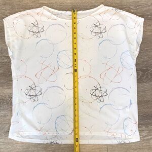 Uniqlo Futura Lab White Short Sleeve Tee with Multicolor Orbit Print